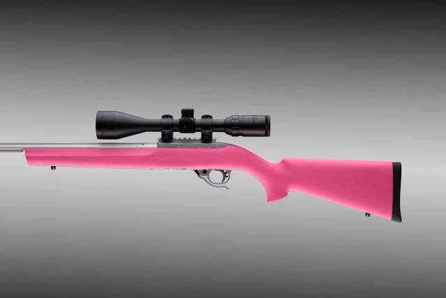 Hogue Ruger 10/22 Rubber OverMolded Stock - Standard Barrel Channel (Pink)