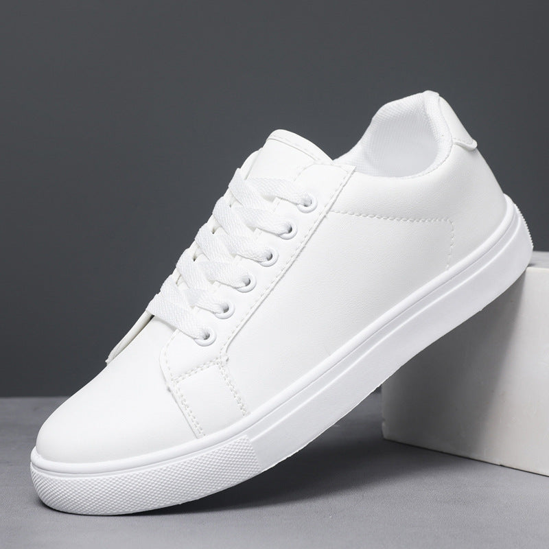 Little white shoes men's Korean version fashionable board shoes trend versatile casual men's plus size soft leather shoes