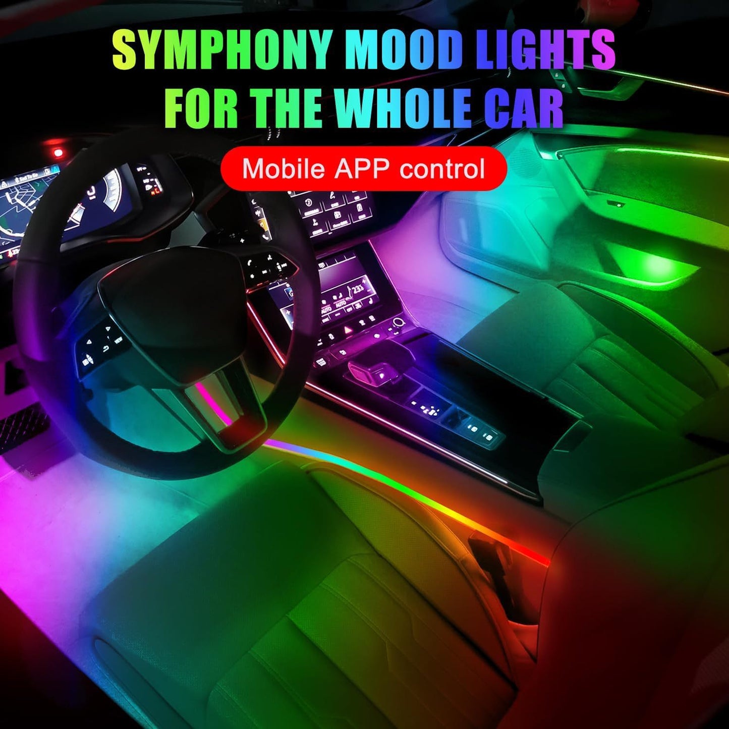 Suitable for 256 color dynamic light and shadow ambient lighting in cars universal car models with added welcome lights