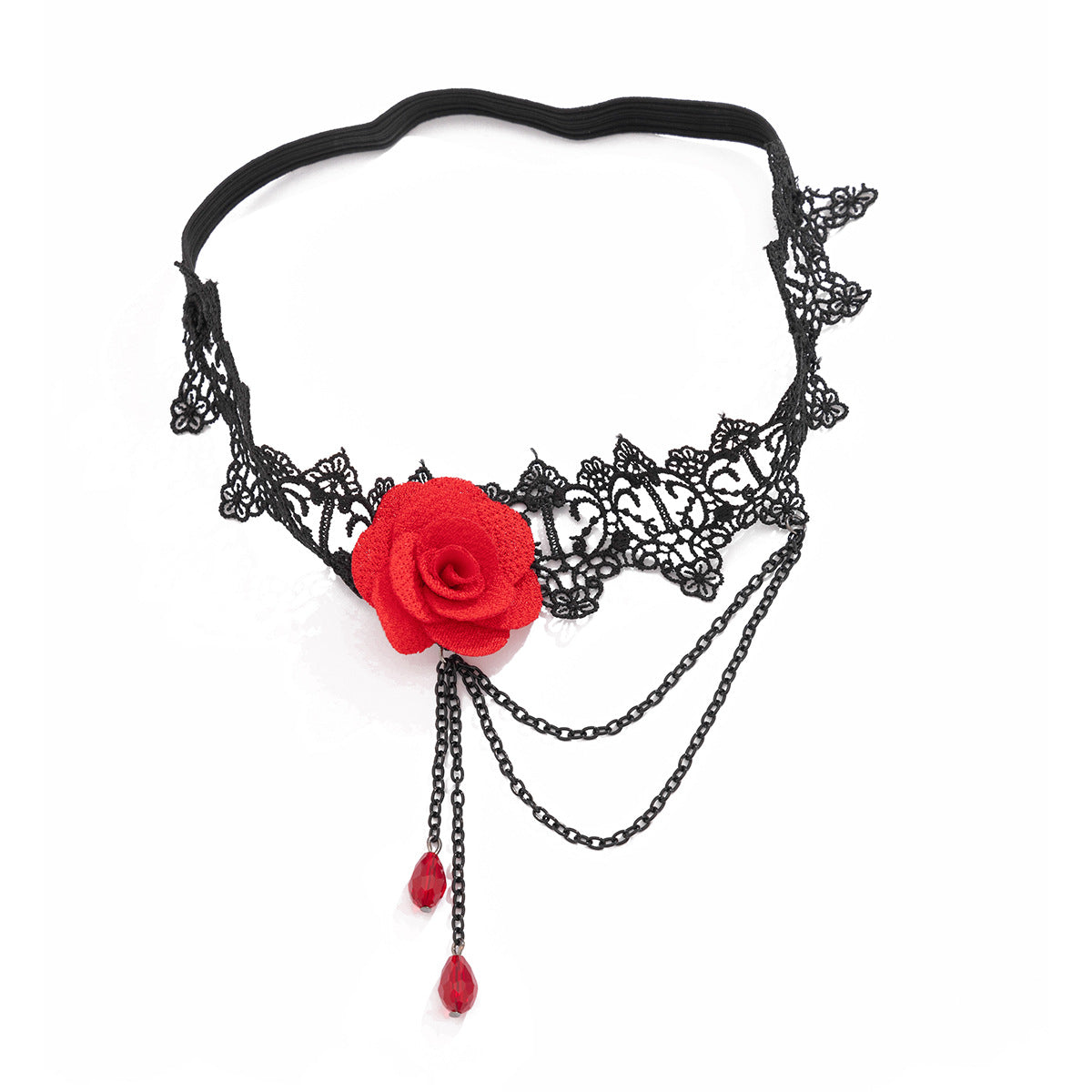 Sexy Red Rose Lace Leg Chain Sweet Cool Style Elastic Leg Strap Lolita Leg Ring