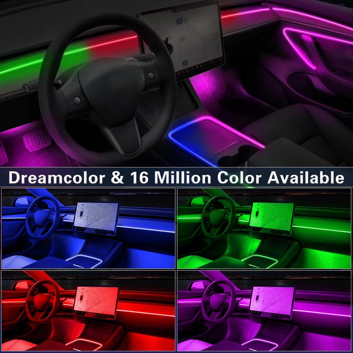 Suitable for 256 color dynamic light and shadow ambient lighting in cars universal car models with added welcome lights