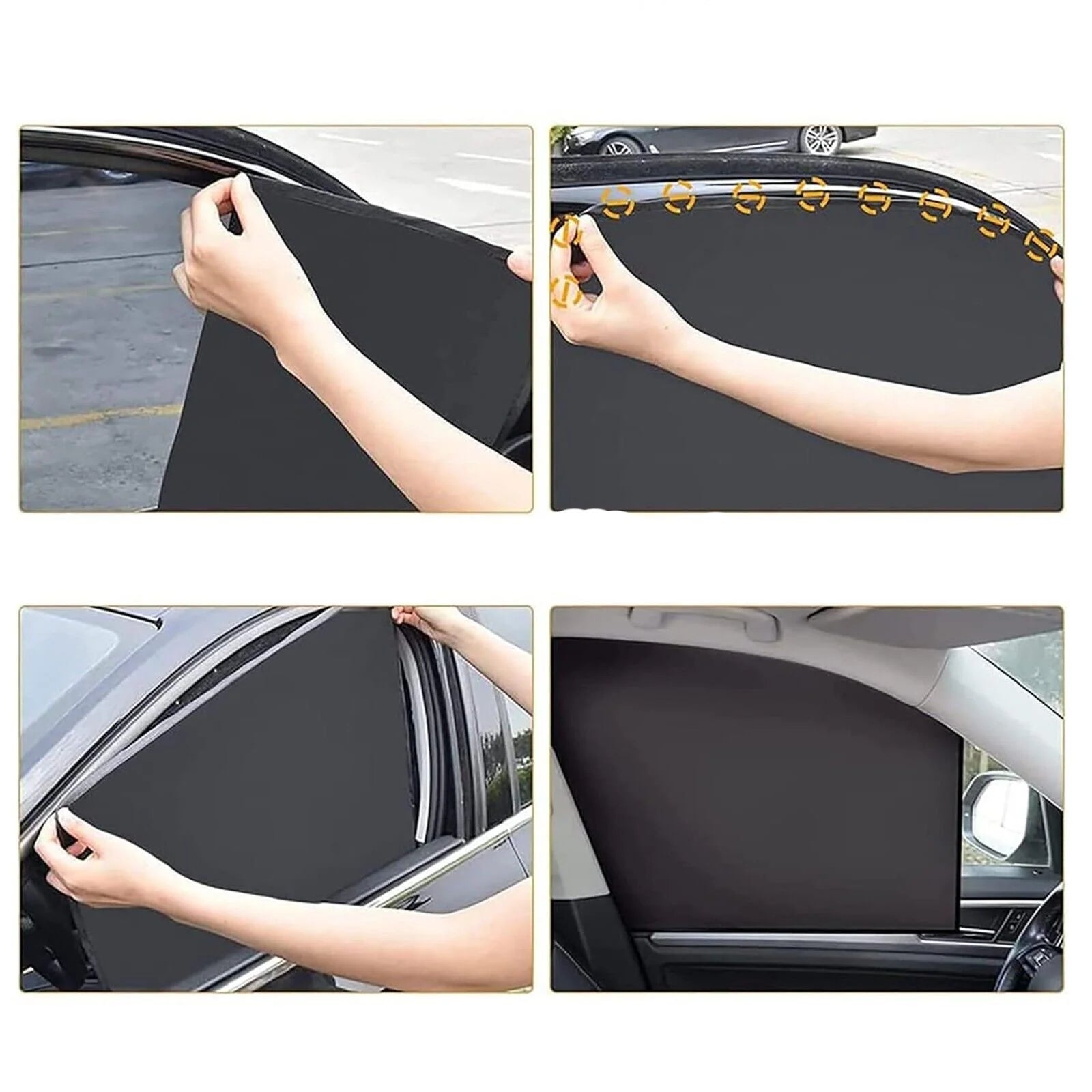 4X Magnetic Car Side Front Rear Window Sun Shade Cover Mesh Shield UV Protection