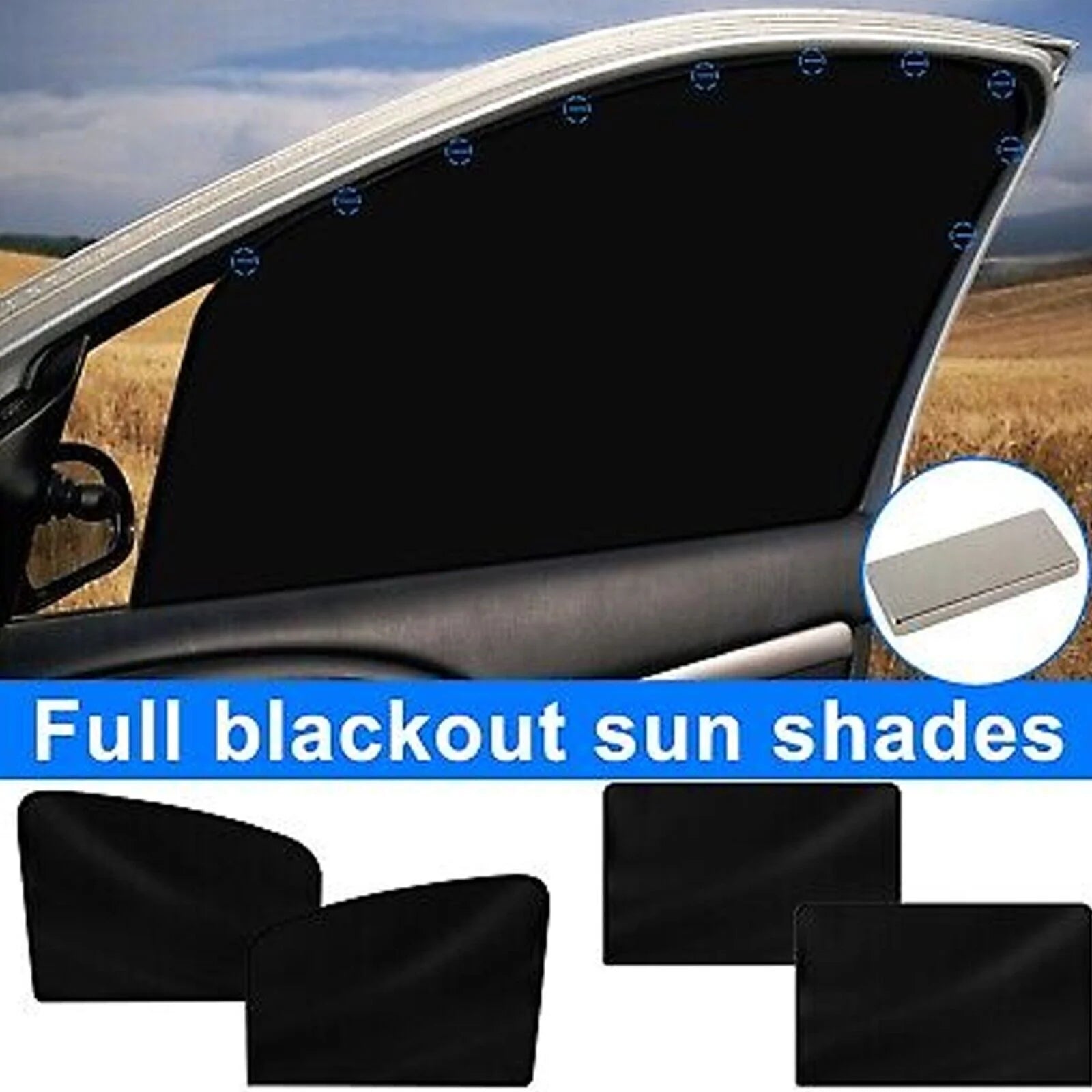 4X Magnetic Car Side Front Rear Window Sun Shade Cover Mesh Shield UV Protection